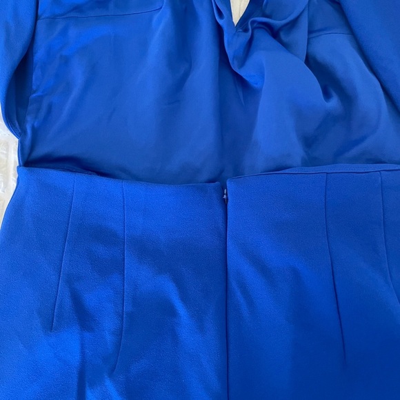 Express Royal Blue Criss Cross back Sleeveless Jumpsuit - Picture 9 of 12